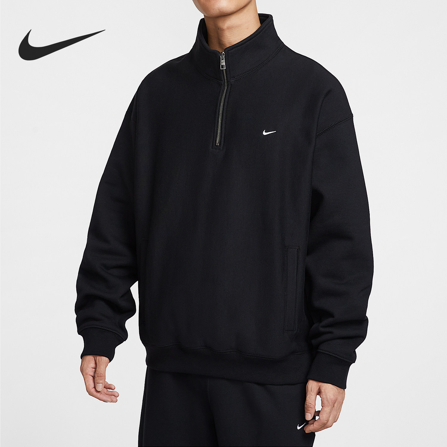 耐克男士半拉链套头衫