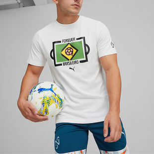 Puma/彪马官方正品Neymar T男士圆领印花透气简约训练足球短袖