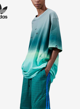 Adidas/阿迪达斯正品三叶草男女休闲时尚渐变透气短袖IS7446