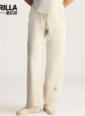 Adidas/阿迪达斯正品STRAIGHT P女士毛圈布高腰直筒运动裤JX6772