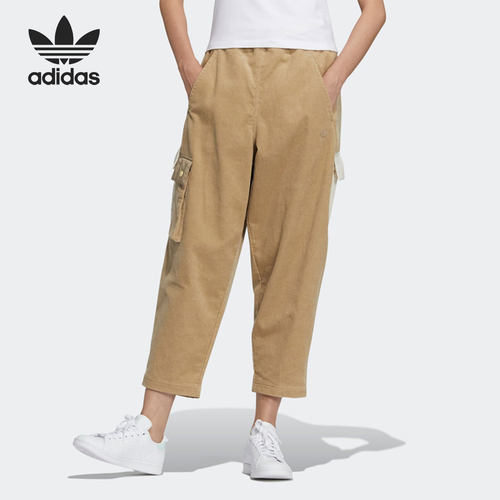 阿迪达斯三叶草女子拼接口袋裤