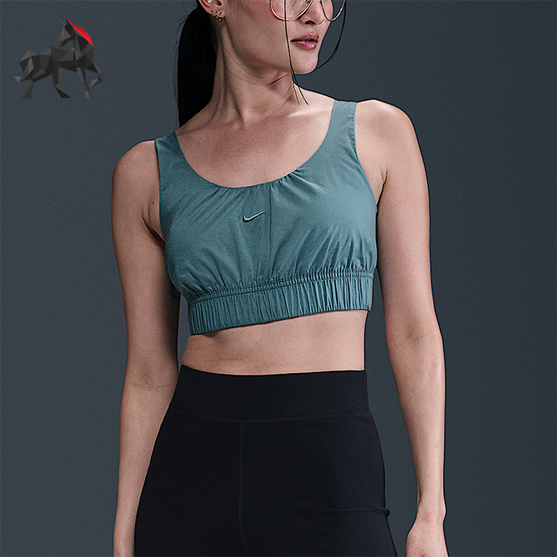 Nike/耐克正品2025女士耐穿透气刺绣修身短款运动背心HM6974-006