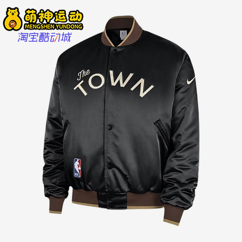 Nike/耐克正品NBA新款男黑棕色球类运动经典保暖棒球服HQ5764-010