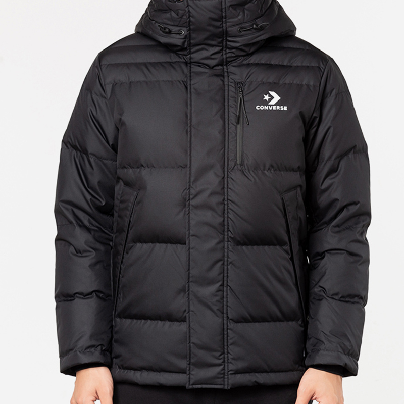 Converse/匡威正品冬季新款男子保暖拉链连帽羽绒服10019321-A02