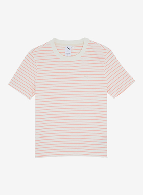 Puma/彪马官方正品夏季新款女士复古条纹休闲短袖T恤627732-55