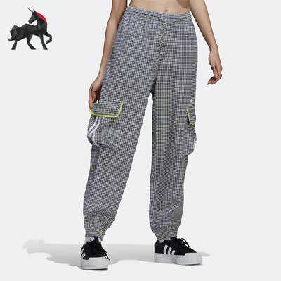 Adidas/阿迪达斯正品三叶草GINGHAM TP女子舒适工装运动裤 HB9457