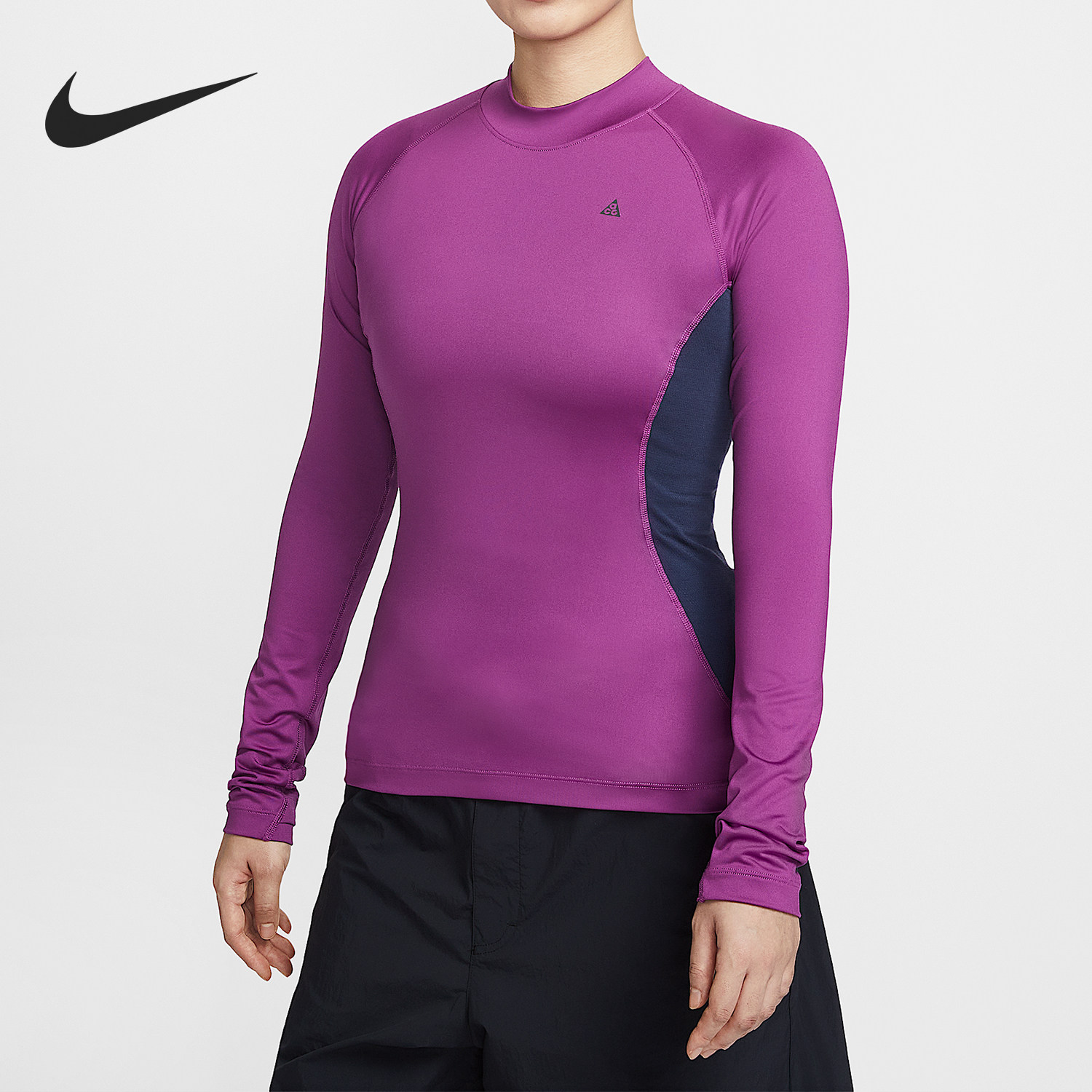 Nike/耐克官方正品2026春季款女士拼接修身长袖上衣IO0231-505,运动服/休闲服装,运动T恤,淘宝优惠券,粉丝福利购,淘宝优惠卷