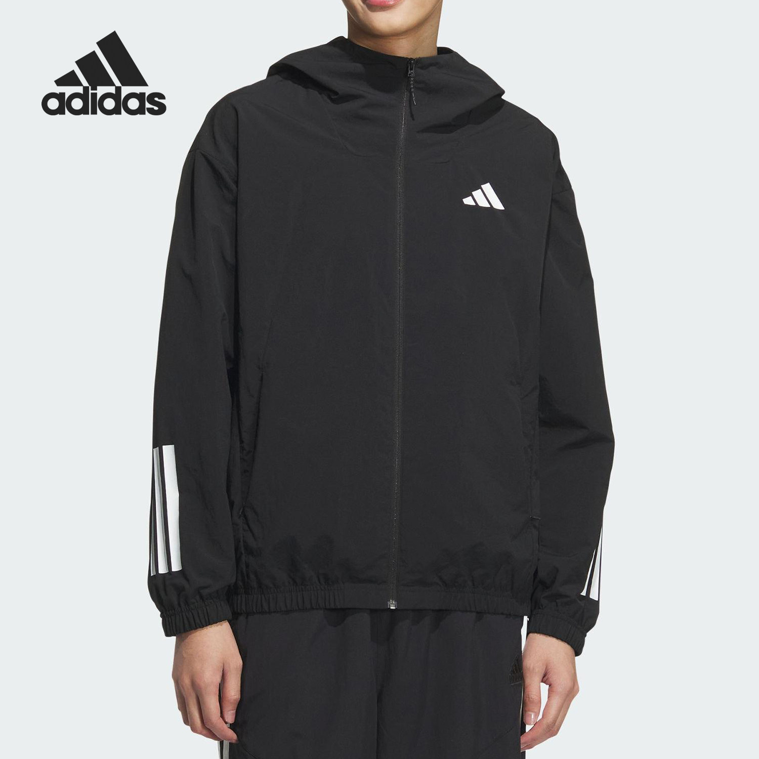 Adidas/阿迪达斯正品新款男士梭织透气经典连帽夹克外套KC3926