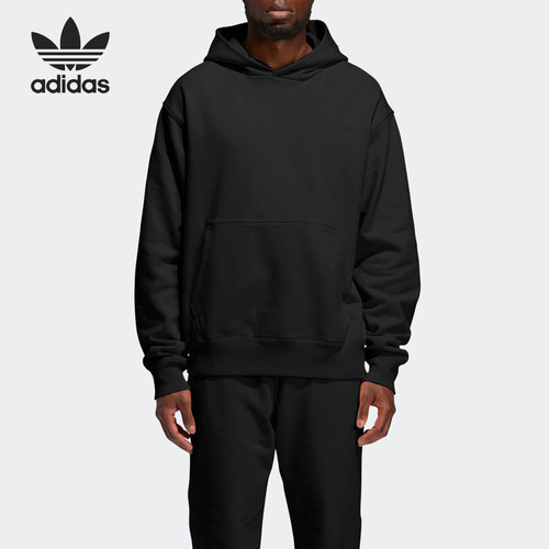 Adidas/阿迪达斯正品情侣款三叶草刺绣字母连帽卫衣GM1946