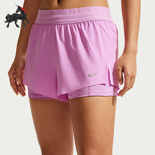 Nike/耐克正品Dri-FIT女士透气中腰运动二合一跑步短裤HJ5377-503