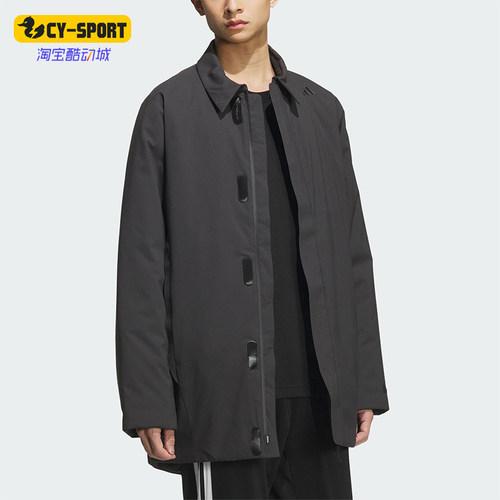Adidas/阿迪达斯正品2025秋季款男士日常保暖中长款棉服KC2518