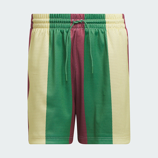 条纹透气短裤 26夏三叶草男女情侣款 IY7393 阿迪达斯正品 Adidas