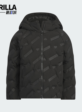Adidas/阿迪达斯正品轻运动系列新款儿童经典黑色羽绒夹克KB5122