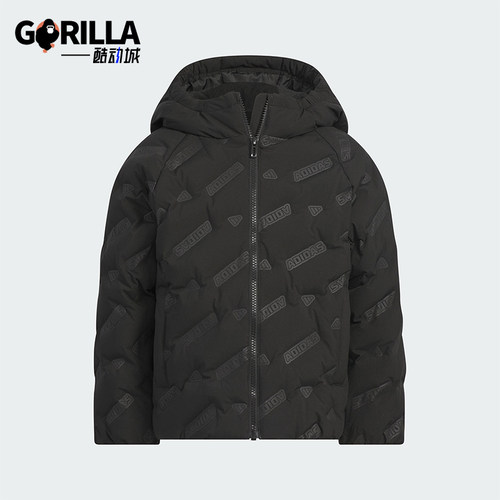 Adidas/阿迪达斯正品轻运动系列新款儿童经典黑色羽绒夹克KB5122