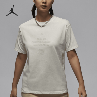 Nike/耐克正品JORDAN女士透气针织棉宽松柔软短袖FV7749-133
