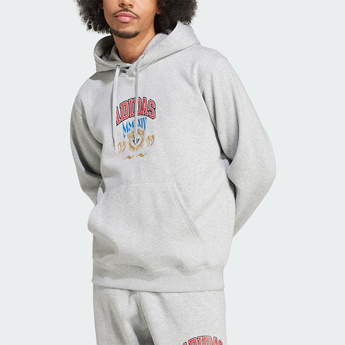 Adidas/阿迪达斯正品三叶草男士休闲针织宽松连帽日常卫衣IX6770