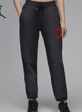 Nike/耐克正品JORDAN女士刺绣图案加绒束脚长裤FV7069-010