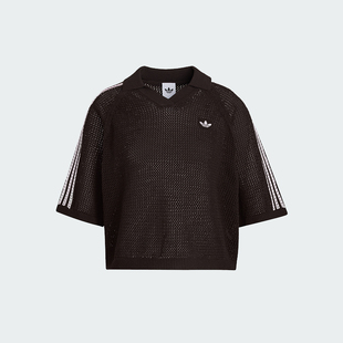 Adidas/阿迪达斯正品三叶草女士时尚针织运动POLO衫KE0198