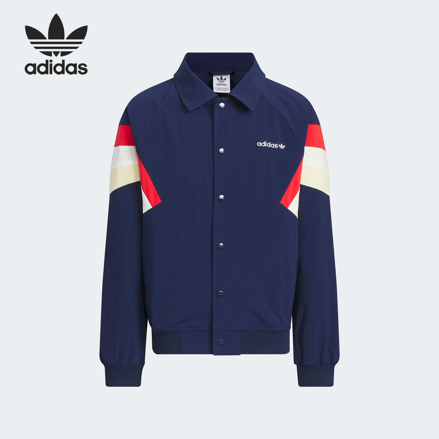 Adidas/阿迪达斯官方正品三叶草儿童复古运动宽松翻领外套JM4669
