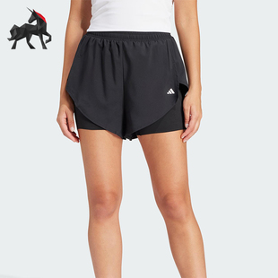 女士二合一健身运动短裤 Adidas 款 阿迪达斯正品 IQ2655 2025夏季