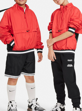 Nike/耐克正品2024新款大童半拉链开襟梭织套头衫FN8318-657