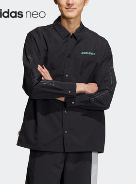 Adidas/阿迪达斯正品NEO秋冬男女运动休闲宽松衬衫外套HR8264