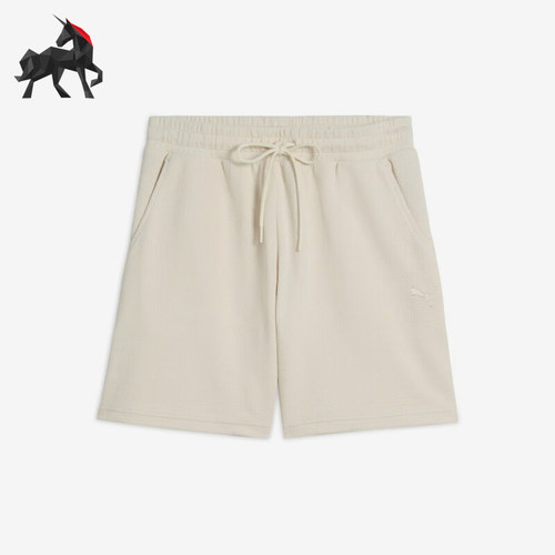 Puma/彪马正品2025夏季款女士宽松简约经典针织刺绣短裤687715-87
