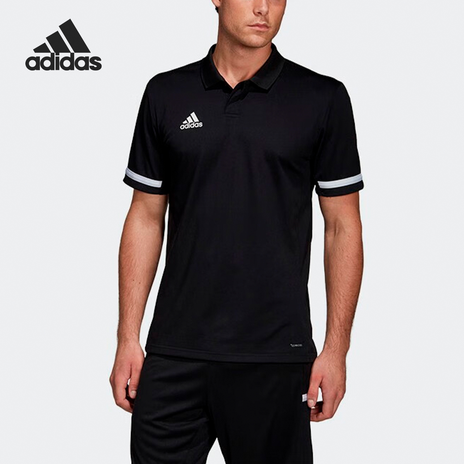 阿迪达斯男士翻领透气运动POLO衫