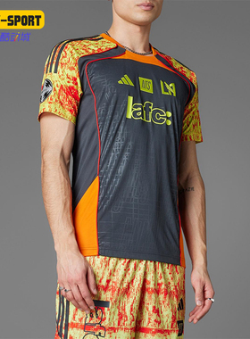 Adidas/阿迪达斯正品2025夏季款男士修身透气足球拼接短袖JL8067
