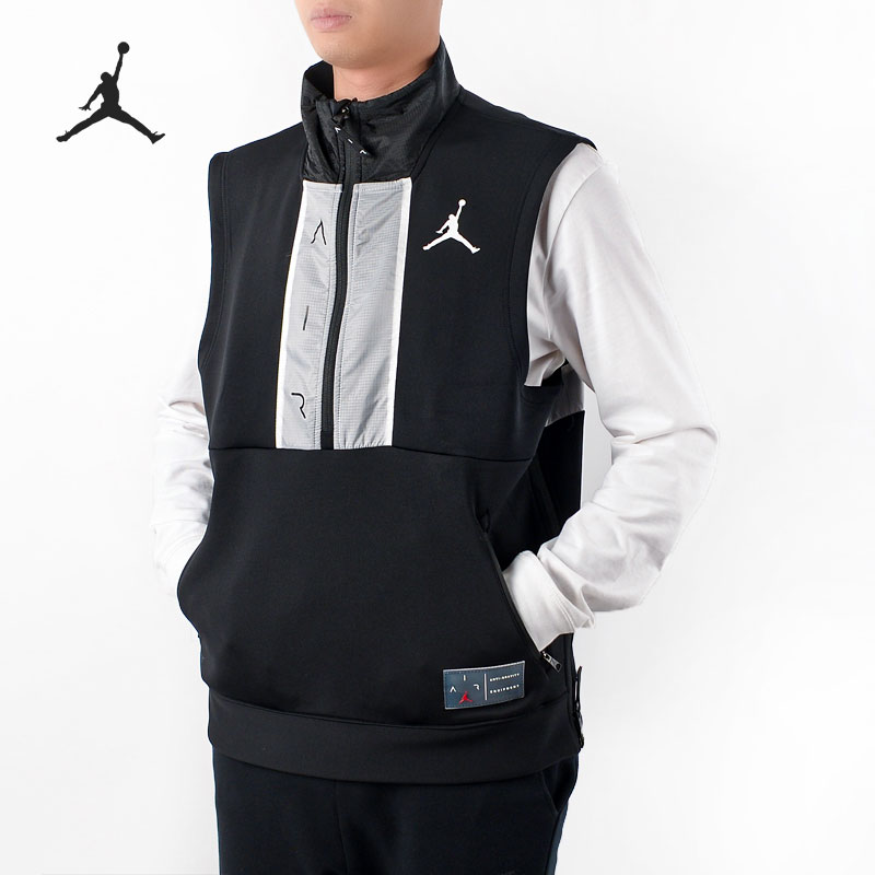 Nike/耐克正品 AIR JORDAN 男子运动半拉链DRI-FIT马甲外套CU1346