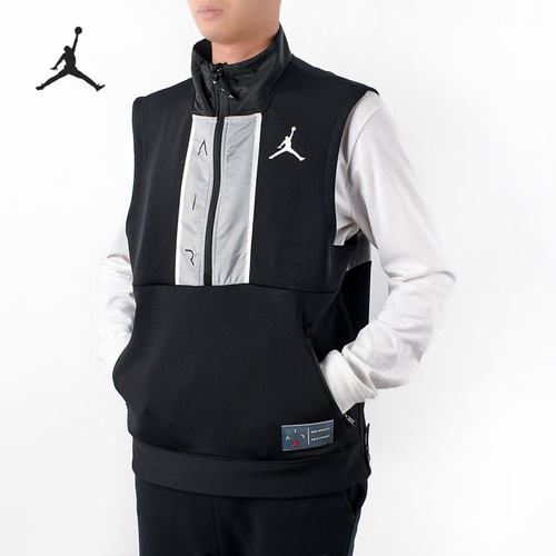 耐克JORDAN男子半拉链马甲外套