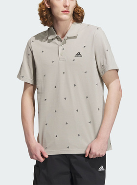 Adidas/阿迪达斯正品夏季翻领透气男子运动短袖T恤IA8153