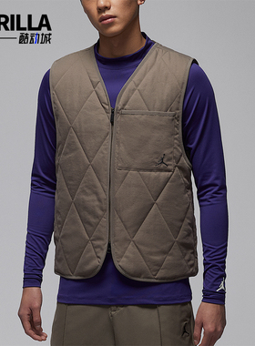 Nike/耐克正品JORDAN男士休闲V领保暖刺绣运动棉马甲HQ8680-040