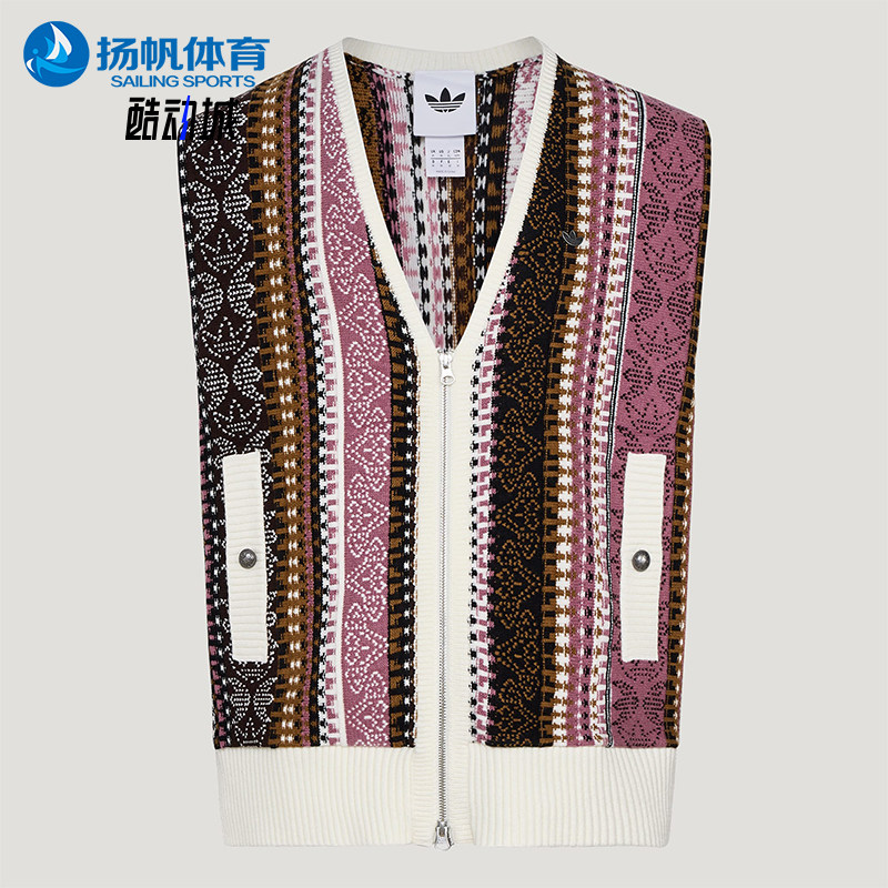 Adidas/阿迪达斯正品三叶草男女休闲针织运动宽松背心马甲KU6910