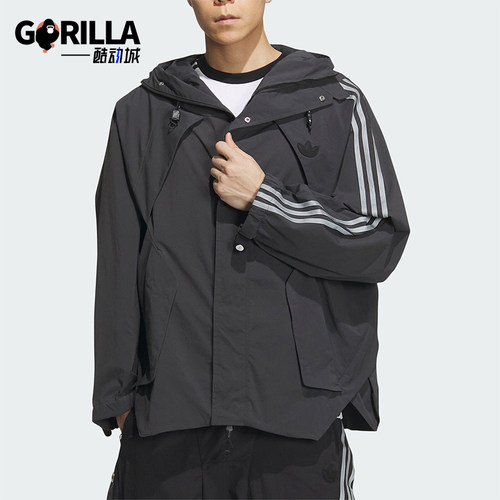 阿迪达斯男女连帽运动外套