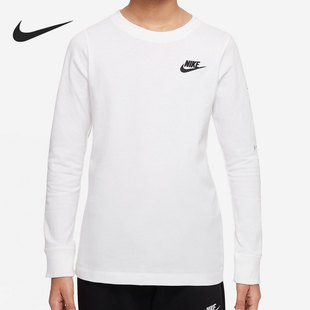 耐克正品 圆领宽松舒适长袖 Nike 休闲大童时尚 100 上衣 DO1838
