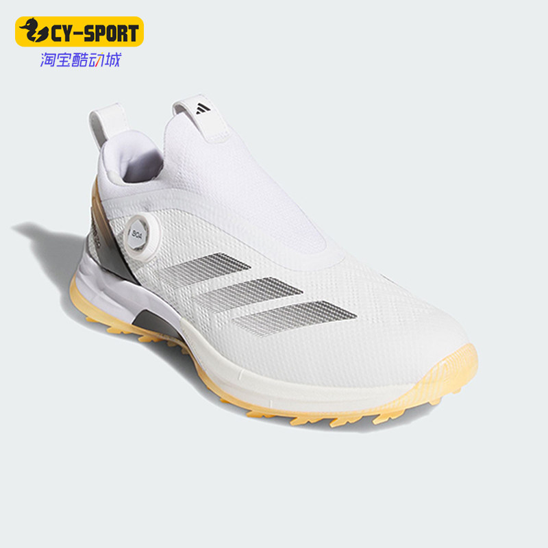 Adidas/阿迪达斯正品ADIZEROZG新款男经典白黄色高尔夫鞋HQ5052