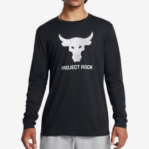 UA/安德玛正品Project Rock男子运动休闲圆领长袖T恤1374847-003