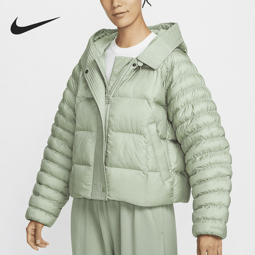 耐克女士运动保暖连帽时尚棉服