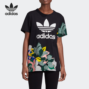 阿迪达斯正品 T恤 三叶草 TEE女子休闲运动短袖 GC6833 Adidas