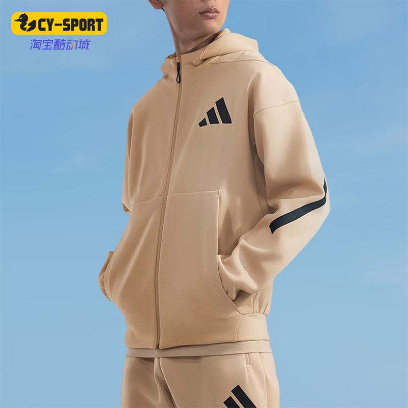 阿迪达斯男士连帽休闲运动外套