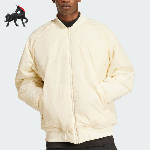 阿迪达斯男士简约保暖户外棉服
