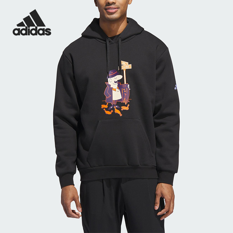 Adidas/阿迪达斯正品2025秋季款男士套头高尔夫印花卫衣JX1757