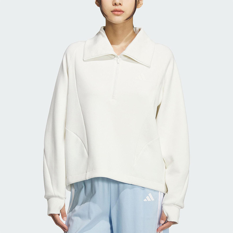 Adidas/阿迪达斯正品2025秋季款女士日常翻领耐穿卫衣KF2544