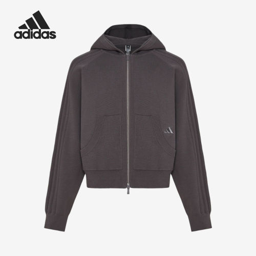 Adidas阿迪达斯正品SOFT LUX女连帽双向拉链成型针织夹克KX0208