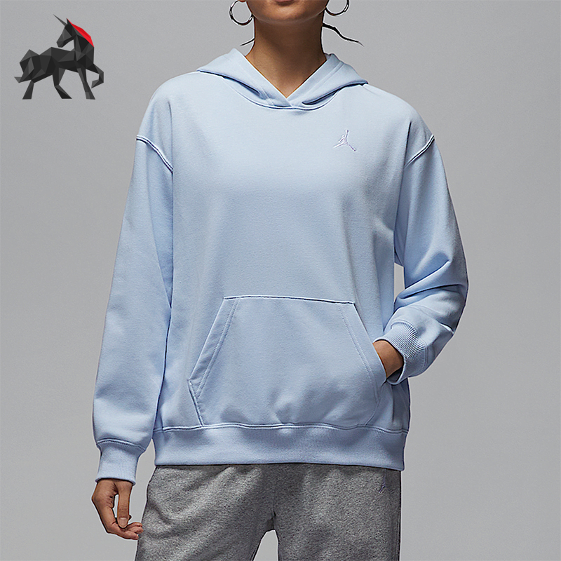 Nike/耐克正品JORDAN女士宽松针织连帽卫衣套头衫HJ1347-407