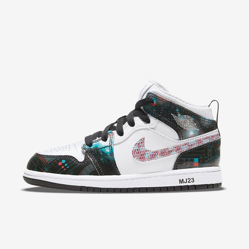 Nike耐克正品Air Jordan 1儿童中帮防滑篮球鞋BQ6932-114