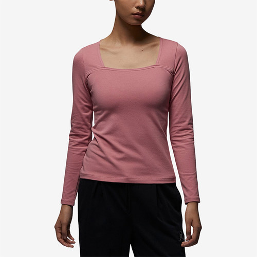 Nike/耐克正品新款女粉色训练跑步弹力合身长袖T恤FB5201-618