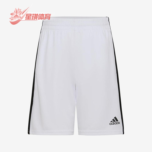 Adidas/阿迪达斯正品徽标中腰儿童侧边条纹经典休闲短裤AH5546