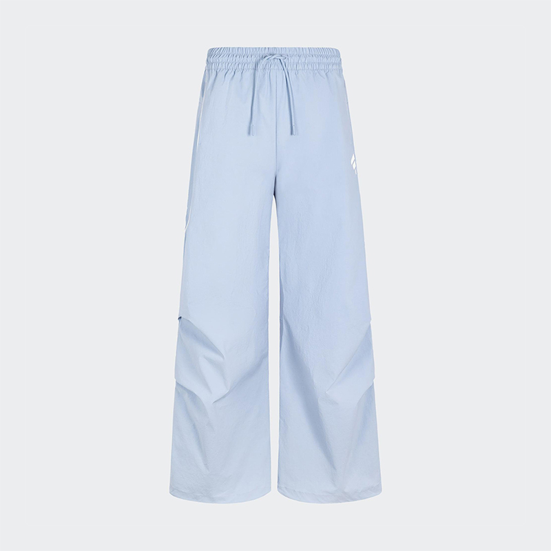 Adidas/阿迪达斯正品2025女士经典梭织阔腿直筒运动长裤JY8085